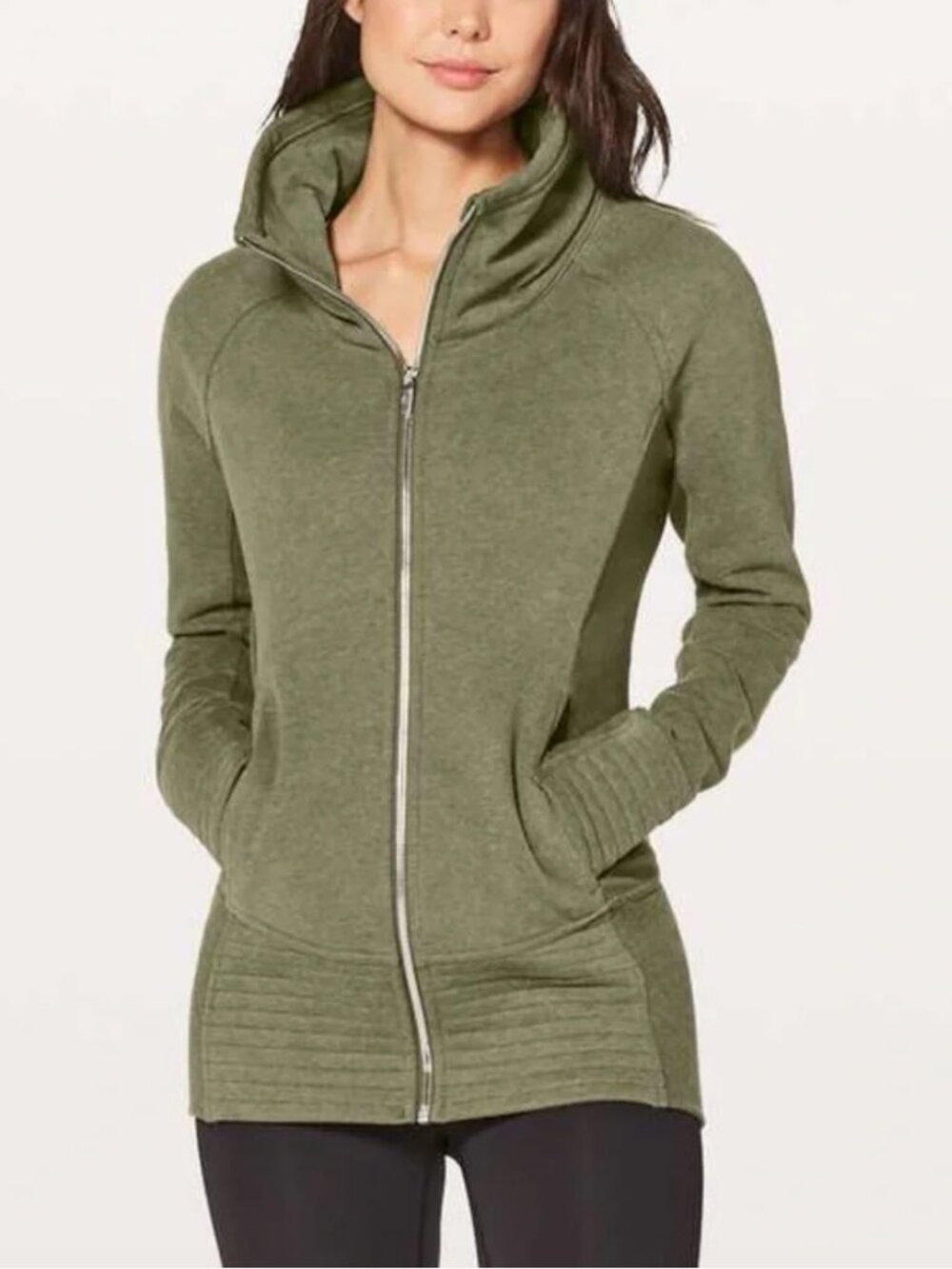 Lululemon Athletica Radiant Jacket  II Sz 8 In Heathered Fatigue Green